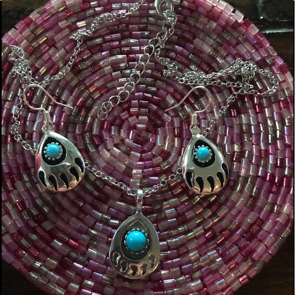 💐Sold- Turquoise 925 Stirling Silver Plated Set - Picture 6 of 8